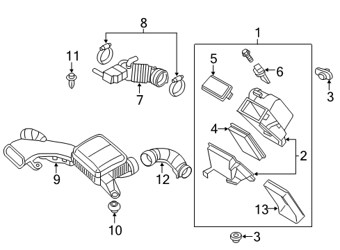 2018 Chevrolet City Express Powertrain Control Air Cleaner Body Insulator Diagram for 19316249