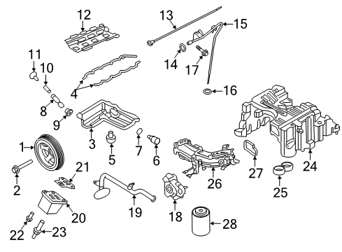2016 Nissan Titan XD Intake Manifold Seal Oil Level GUAGE Guide Diagram for 15066-EZ41C