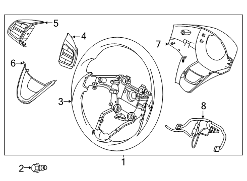2022 Hyundai Venue Steering Wheel & Trim Steering Remote Control Switch Assembly, Left Diagram for 96710-K2030-UUG