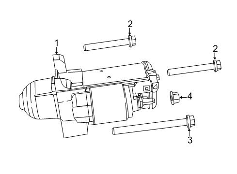 2021 Jeep Wrangler Starter Screw-HEXAGON Head Diagram for 6512511AA