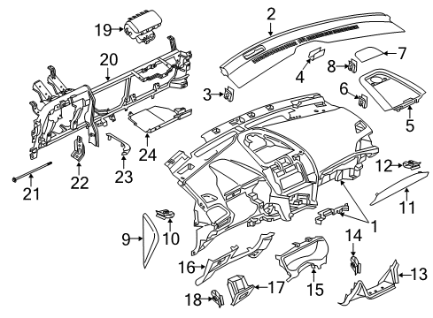 2016 Ford Edge Instrument Panel Speaker Grille Diagram for EM2Z-18978-AB