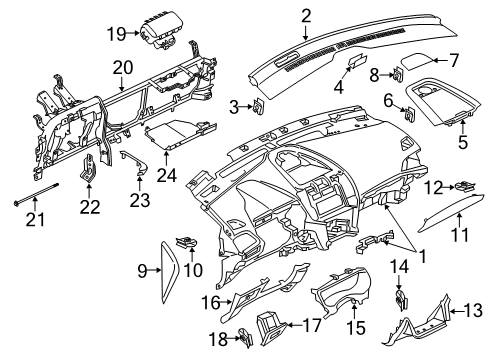 2016 Ford Edge Instrument Panel End Panel Diagram for FT4Z-58044C60-AA