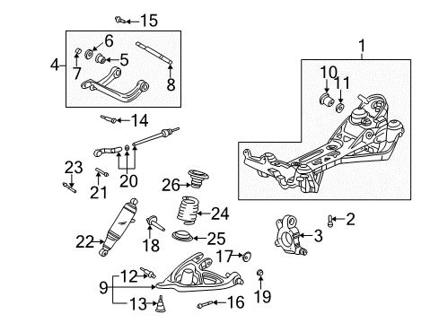 2002 Buick Rendezvous Rear Suspension, Lower Control Arm, Upper Control Arm, Ride Control, Stabilizer Bar, Suspension Components Rear Spring Assembly Diagram for 10412896