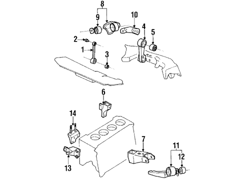 1986 Hyundai Excel Engine Mounting Transaxle Mounting Bracket Assembly Diagram for 43120-21711
