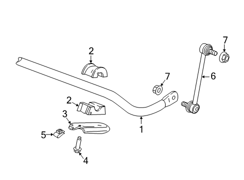 2018 Cadillac CT6 Stabilizer Bar & Components - Front Stabilizer Bar Bracket Diagram for 23349788