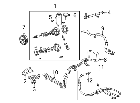 2001 Lexus IS300 P/S Pump & Hoses, Steering Gear & Linkage Cooler Sub-Assy, Power Steering Oil, NO.1 Diagram for 44402-53030