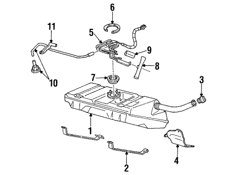 1998 Pontiac Firebird Fuel Supply Strainer Pkg, Fuel Diagram for 25178845