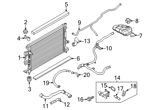 2016 Lincoln MKC Powertrain Control Lower Hose Diagram for EJ7Z-8286-C