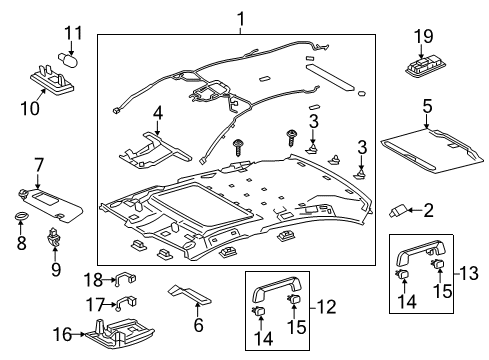 2013 Lexus GS350 Interior Trim - Roof Lamp Assy, Spot, LH Diagram for 81390-30020-B0