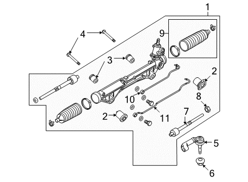 2010 Ford F-150 Steering Column & Wheel, Steering Gear & Linkage Gear Assembly Diagram for AL3Z-3504-BRM