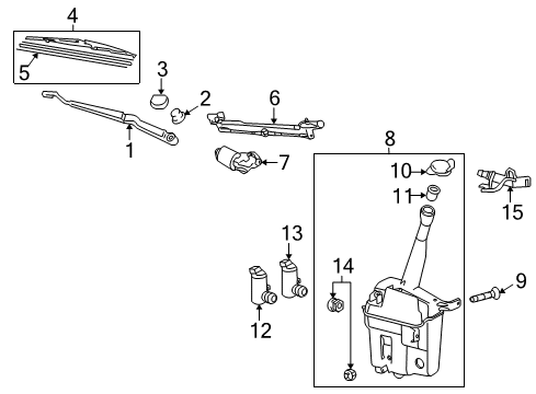 2009 Pontiac Vibe Wiper & Washer Components Pump, Rear Window Washer Diagram for 19184591