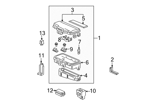 2003 Honda Pilot Electrical Components Cover (Lower) Diagram for 38255-S0X-A01