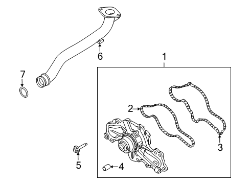 2011 Lincoln MKT Water Pump Tube Diagram for AA5Z-8A505-B