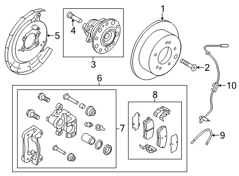 2013 Hyundai Elantra Anti-Lock Brakes Hose-Brake Rear, LH Diagram for 58737-3X300