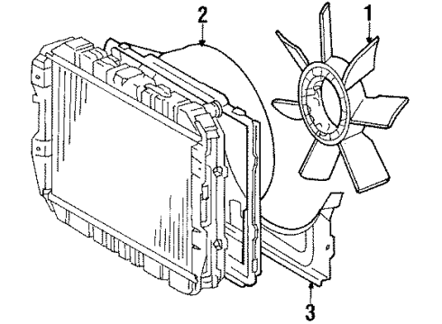 1985 Toyota Pickup Cooling System, Radiator, Water Pump, Cooling Fan Shroud Diagram for 16712-54080