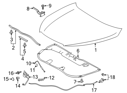 2014 Toyota Highlander Hood & Components Insulator Diagram for 53341-0E090