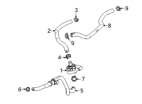 2019 Buick Regal TourX Heater Hose Outlet Hose Diagram for 39060545