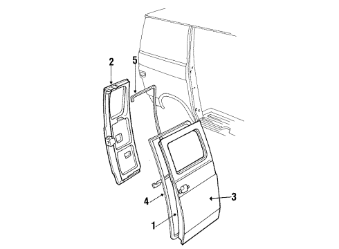 1992 GMC G2500 Side Loading Door - Door & Components Weatherstrip Diagram for 15704660