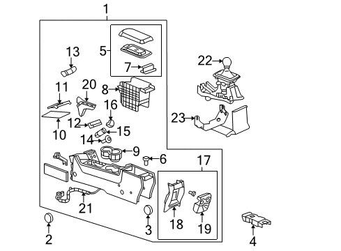 2006 Pontiac G6 Console Control Asm-Manual Transmission (W/O Shift Pattern) Diagram for 15296500