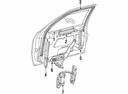 1994 Dodge Shadow Front Door Regulator Asm Front Door Man W Diagram for 4658380