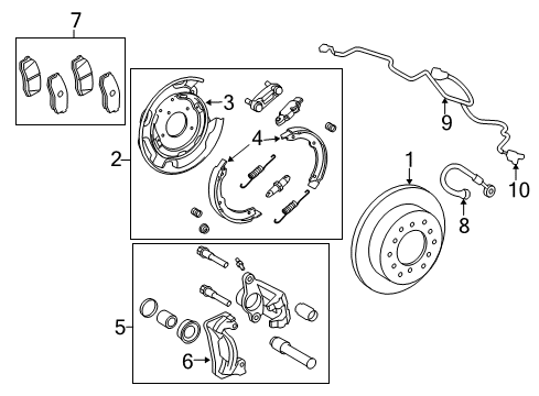 2017 Toyota Tundra Rear Brakes Splash Shield Diagram for 46504-0C030