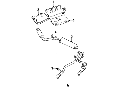 2000 Plymouth Prowler Exhaust Components Catalytic Converter Diagram for 4815992AE