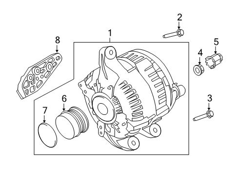 2020 Lincoln Corsair Alternator Starter Retainer Nut Diagram for -W711953-S900