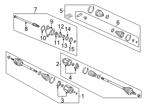 1996 Acura RL Drive Axles - Front Boot Set, Inboard Diagram for 44017-SZ5-020
