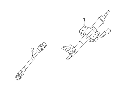 2012 Kia Soul Steering Column & Wheel, Steering Gear & Linkage Column Assembly-Upper Diagram for 563102K620