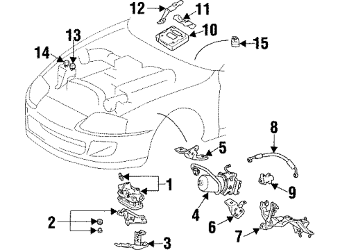 1996 Toyota Supra Anti-Lock Brakes Computer Assy, Skid Control Diagram for 89541-14050