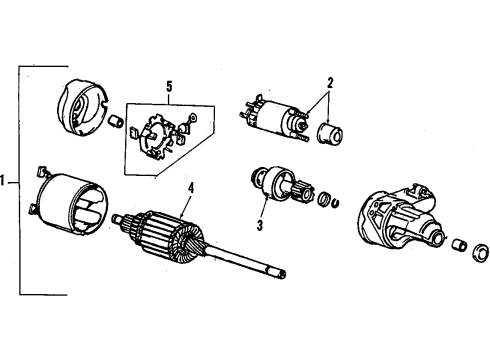 1986 Honda Civic Starter Starter Motor Assembly (0.8Kw) (S114-396) (Reman) (Hitachi) Diagram for 31200-PE0-005RM