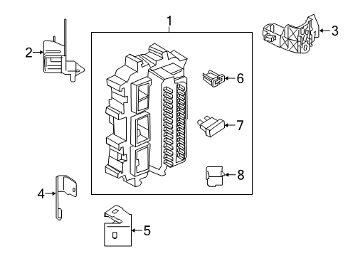 2016 Infiniti QX50 Fuse & Relay Bracket-Junction Diagram for 24356-JK60A