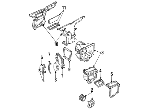 1993 Cadillac Allante Blower Motor & Fan Motor Kit, Blower (W/ Impeller) Diagram for 52498883