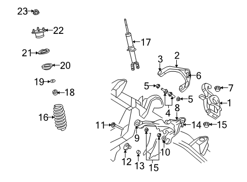 2006 Dodge Ram 1500 Front Suspension Components, Lower Control Arm, Upper Control Arm, Stabilizer Bar Front Coil Spring Diagram for 55366476AA