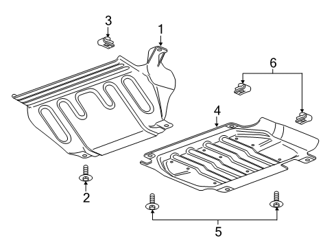 2020 GMC Sierra 1500 Frame - Splash Shields Skid Plate Diagram for 23385004