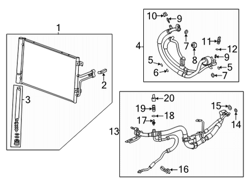 2022 Cadillac CT4 A/C Condenser, Compressor & Lines Front AC Hose Diagram for 84868683