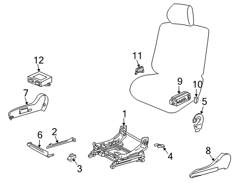 2005 Lexus LX470 Power Seats Side Cover Diagram for 71862-60090-A1