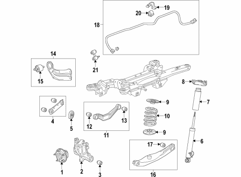 2013 Buick Regal Rear Suspension Components, Lower Control Arm, Upper Control Arm, Stabilizer Bar Shock Diagram for 22744712