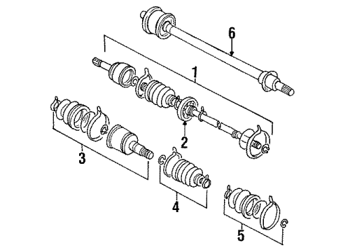 1993 Geo Storm Drive Axles - Front BOOT KIT, Front Wheel Drive Axle Shaft Diagram for 94381513