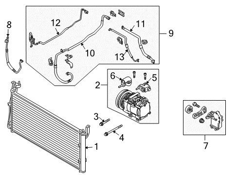 2006 Kia Amanti Air Conditioner Expansion Valve Diagram for 972173F000