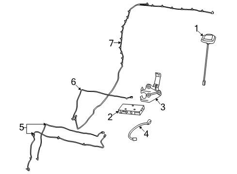 2012 Ram 3500 Antenna & Radio Antenna-Cable & Base Assembly Diagram for 5064394AH