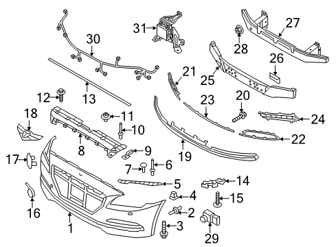 2015 Hyundai Genesis Parking Aid Ultrasonic Sensor Assembly-Bws Diagram for 95720-B1001-U6G