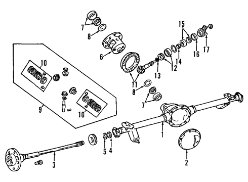 1994 Jeep Grand Cherokee Rear Axle, Differential, Propeller Shaft Prop SHAF-Shaft Assembly - Rear Diagram for 52087821