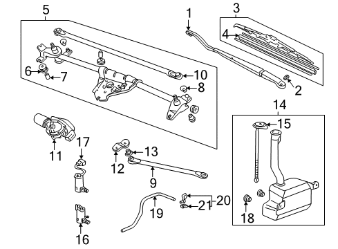 2003 Honda Odyssey Wiper & Washer Components Rubber, Blade (525MM) Diagram for 38472-S0X-A01