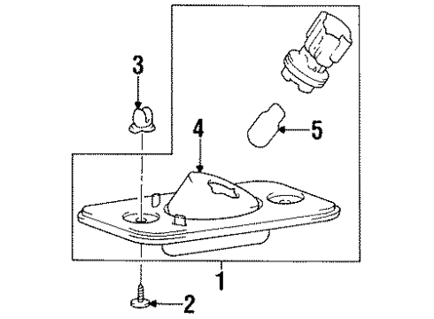 1997 Hyundai Accent License Lamps Lamp Assembly-License Plate Diagram for 92501-22010