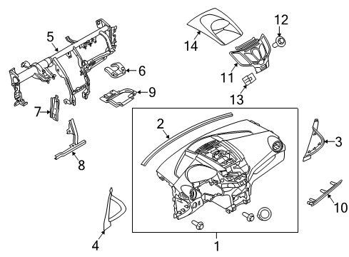 2014 Ford Fiesta Instrument Panel Insulator Diagram for BE8Z-54046A24-A