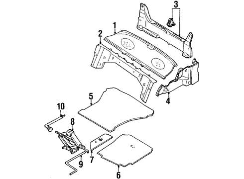 1999 Mercury Tracer Interior Trim - Rear Body Quarter Trim Panel Retainer Diagram for F7CZ-54243B56-AB