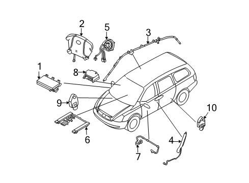 2006 Kia Sedona Air Bag Components Sensor Assembly-Front Impact Diagram for 959202H100