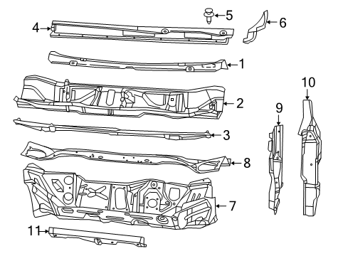 2015 Chrysler 200 Cowl Dash Panel-Dash Diagram for 68188406AH