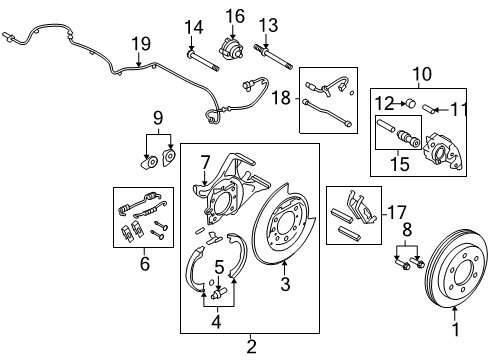 2011 Ford F-150 Brake Components Splash Shield Diagram for 9L3Z-2C029-A